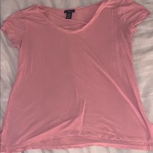 V neck t shirt with cross over chest